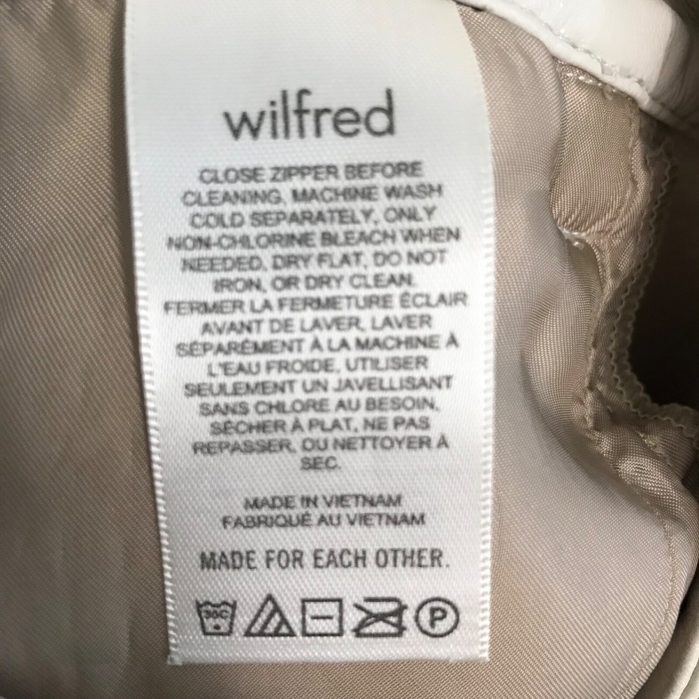 Wilfred Womens Faux Leather Pants Size 6 Ivory Straight Leg 5-Pocket - Picture 8 of 10